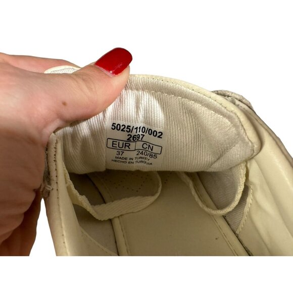 Zara Leather Sneaker Shoes sz 37 Like NEW - Picture 6 of 7